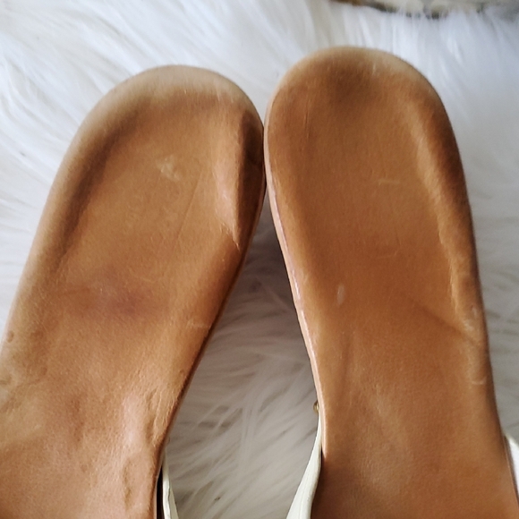 Vtg Coach Off White Cream   Mules with Wooden Bottom  Sz 8 - Picture 14 of 16